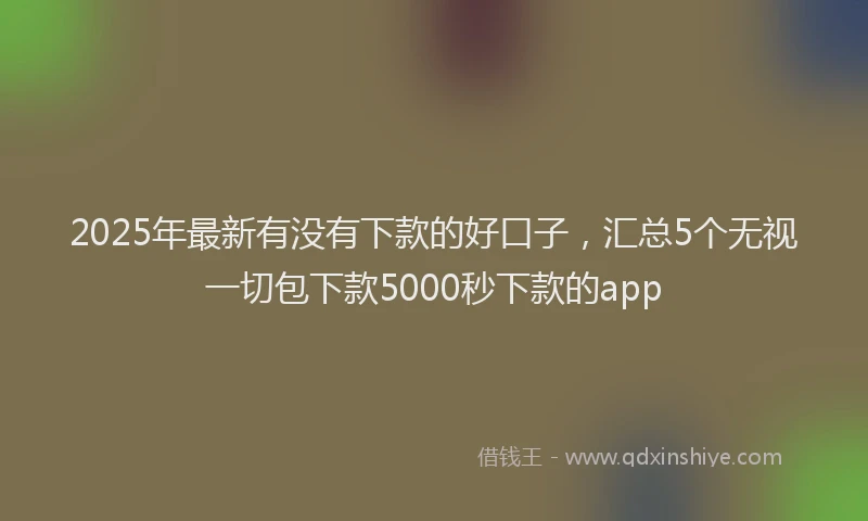 2025年最新有没有下款的好口子，汇总5个无视一切包下款5000秒下款的app