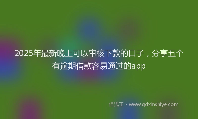 2025年最新晚上可以审核下款的口子，分享五个有逾期借款容易通过的app