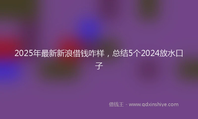 2025年最新新浪借钱咋样，总结5个2024放水口子