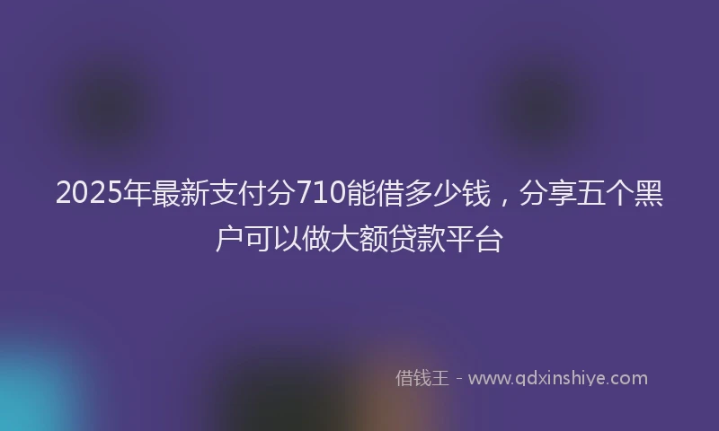 2025年最新支付分710能借多少钱，分享五个黑户可以做大额贷款平台