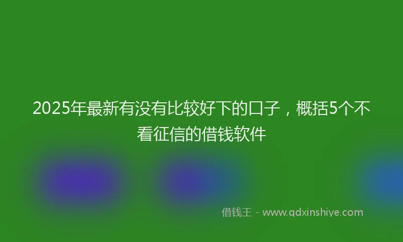 2025年最新有没有比较好下的口子，概括5个不看征信的借钱软件