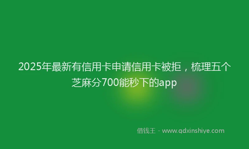 2025年最新有信用卡申请信用卡被拒，梳理五个芝麻分700能秒下的app