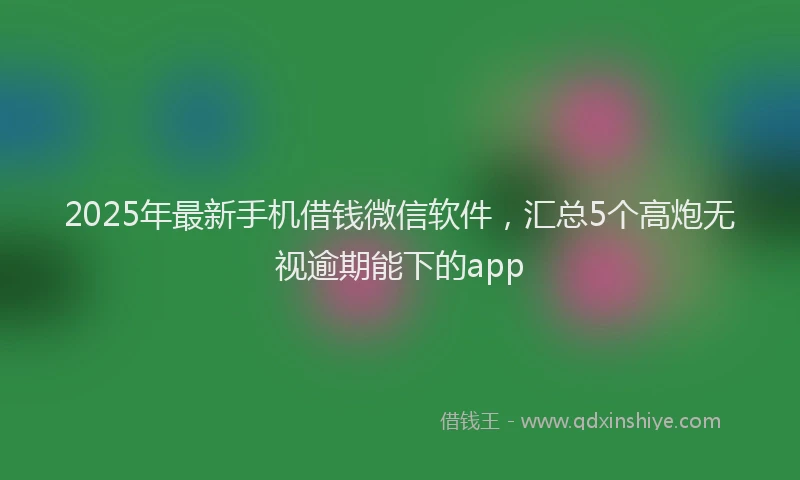 2025年最新手机借钱微信软件，汇总5个高炮无视逾期能下的app