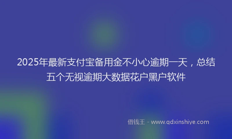 2025年最新支付宝备用金不小心逾期一天，总结五个无视逾期大数据花户黑户软件