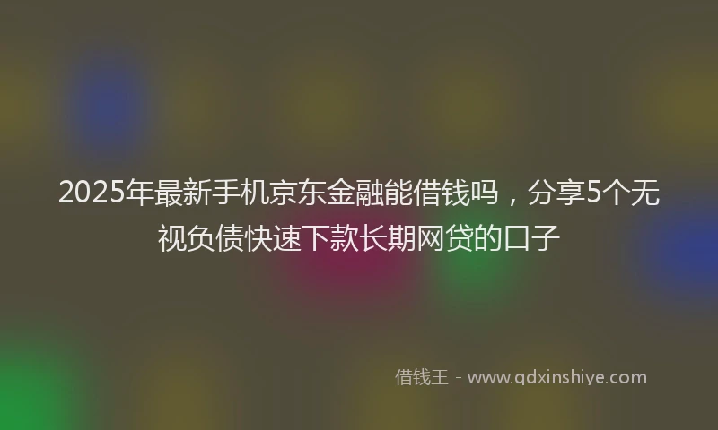 2025年最新手机京东金融能借钱吗，分享5个无视负债快速下款长期网贷的口子