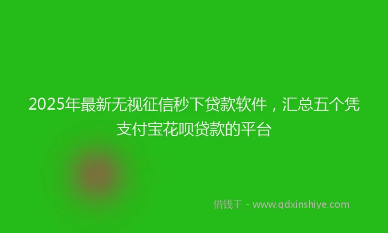 2025年最新无视征信秒下贷款软件，汇总五个凭支付宝花呗贷款的平台