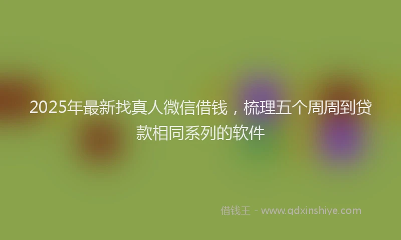 2025年最新找真人微信借钱，梳理五个周周到贷款相同系列的软件