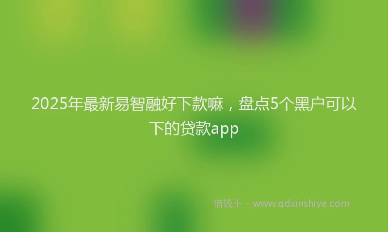 2025年最新易智融好下款嘛，盘点5个黑户可以下的贷款app