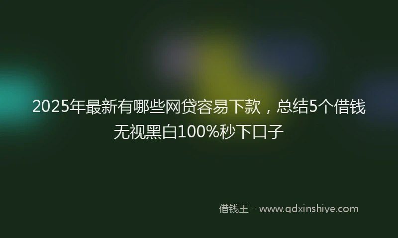 2025年最新有哪些网贷容易下款，总结5个借钱无视黑白100%秒下口子