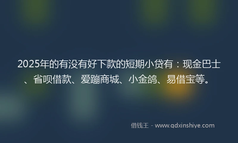 2025年的有没有好下款的短期小贷有：现金巴士、省呗借款、爱蹦商城、小金鸽、易借宝等。