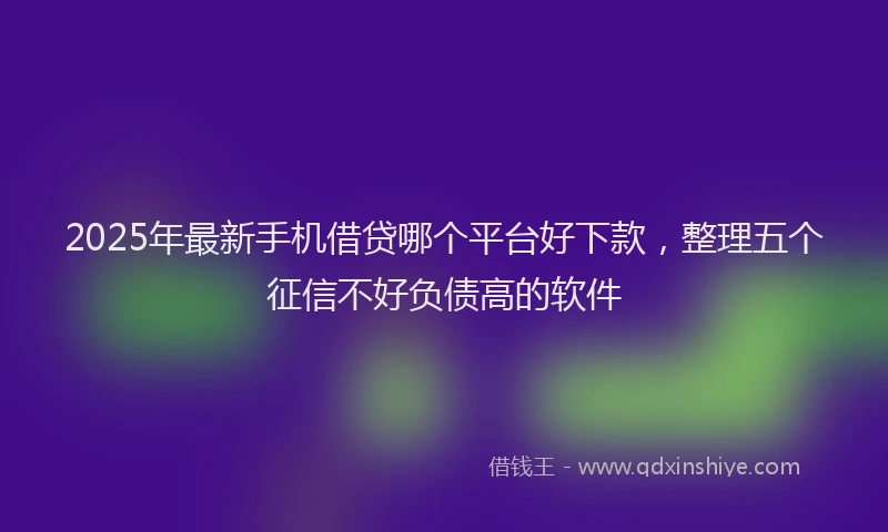 2025年最新手机借贷哪个平台好下款，整理五个征信不好负债高的软件