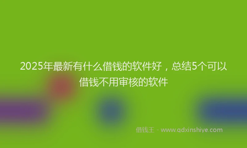 2025年最新有什么借钱的软件好，总结5个可以借钱不用审核的软件