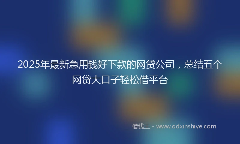 2025年最新急用钱好下款的网贷公司，总结五个网贷大口子轻松借平台