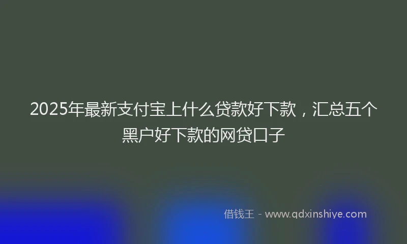 2025年最新支付宝上什么贷款好下款，汇总五个黑户好下款的网贷口子
