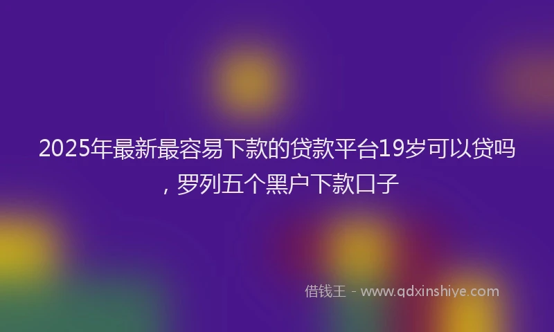 2025年最新最容易下款的贷款平台19岁可以贷吗，罗列五个黑户下款口子
