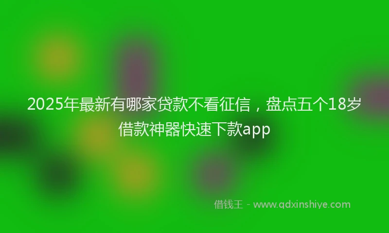 2025年最新有哪家贷款不看征信，盘点五个18岁借款神器快速下款app