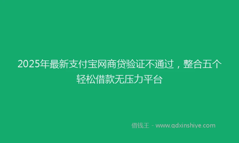 2025年最新支付宝网商贷验证不通过，整合五个轻松借款无压力平台