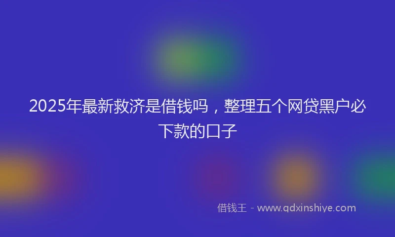 2025年最新救济是借钱吗，整理五个网贷黑户必下款的口子