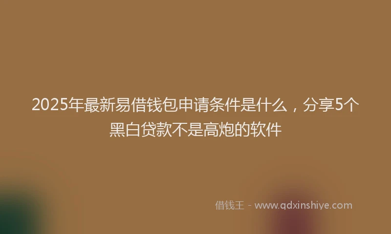 2025年最新易借钱包申请条件是什么，分享5个黑白贷款不是高炮的软件