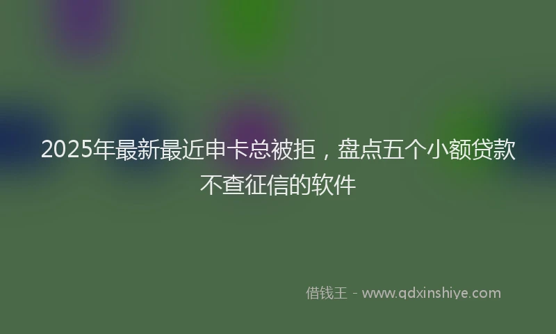 2025年最新最近申卡总被拒，盘点五个小额贷款不查征信的软件