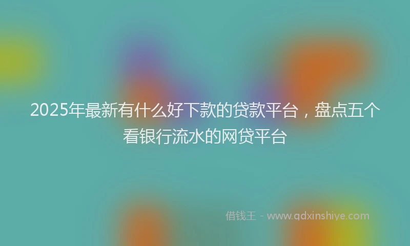 2025年最新有什么好下款的贷款平台，盘点五个看银行流水的网贷平台
