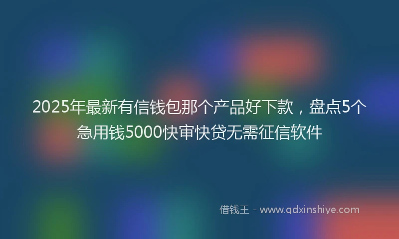 2025年最新有信钱包那个产品好下款，盘点5个急用钱5000快审快贷无需征信软件