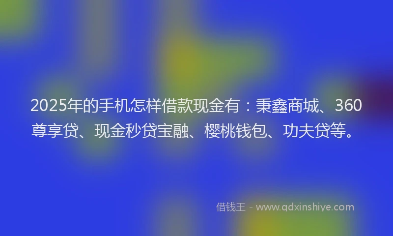 2025年的手机怎样借款现金有：秉鑫商城、360尊享贷、现金秒贷宝融、樱桃钱包、功夫贷等。