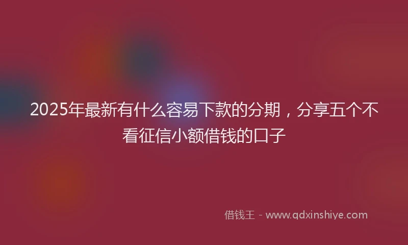 2025年最新有什么容易下款的分期，分享五个不看征信小额借钱的口子