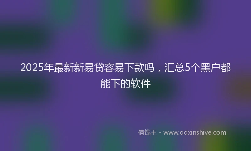 2025年最新新易贷容易下款吗，汇总5个黑户都能下的软件