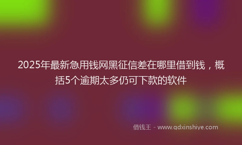 2025年最新急用钱网黑征信差在哪里借到钱，概括5个逾期太多仍可下款的软件