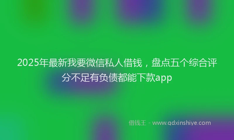 2025年最新我要微信私人借钱，盘点五个综合评分不足有负债都能下款app