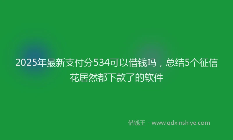 2025年最新支付分534可以借钱吗，总结5个征信花居然都下款了的软件