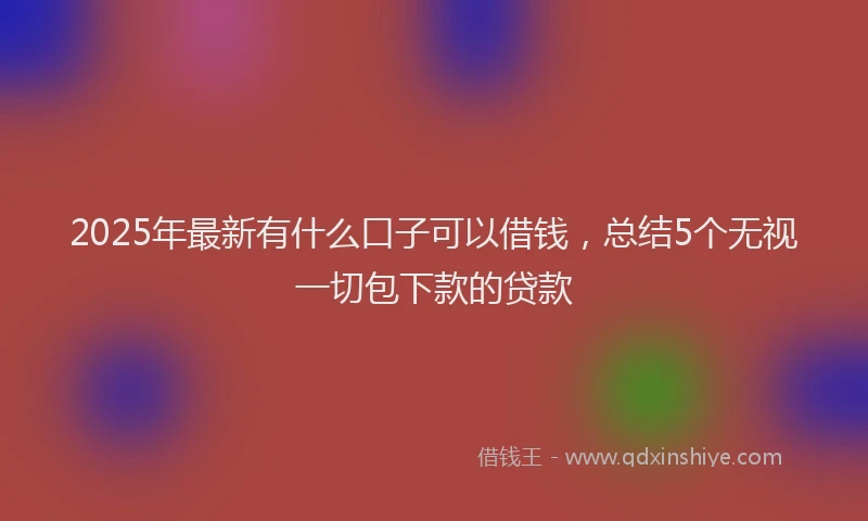 2025年最新有什么口子可以借钱，总结5个无视一切包下款的贷款