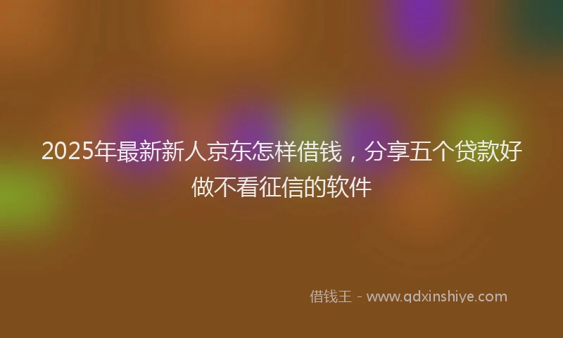 2025年最新新人京东怎样借钱，分享五个贷款好做不看征信的软件