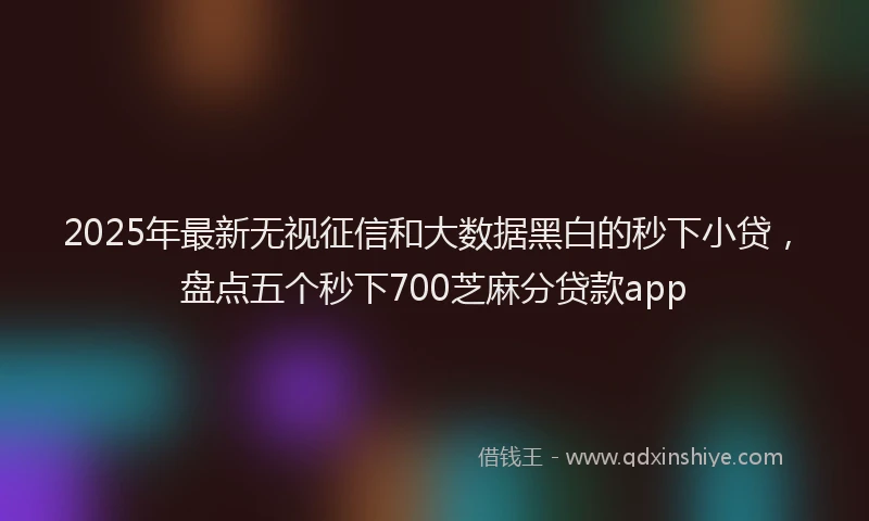 2025年最新无视征信和大数据黑白的秒下小贷，盘点五个秒下700芝麻分贷款app