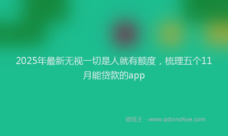 2025年最新无视一切是人就有额度，梳理五个11月能贷款的app