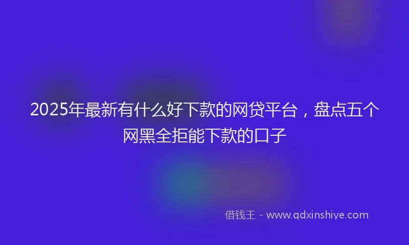 2025年最新有什么好下款的网贷平台，盘点五个网黑全拒能下款的口子