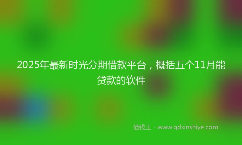 2025年最新时光分期借款平台，概括五个11月能贷款的软件