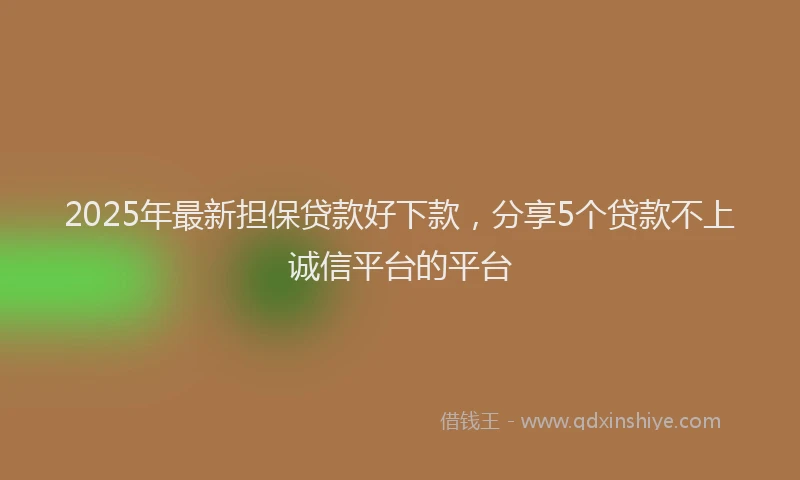 2025年最新担保贷款好下款，分享5个贷款不上诚信平台的平台