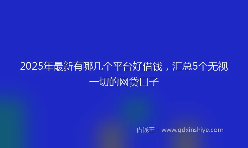 2025年最新有哪几个平台好借钱，汇总5个无视一切的网贷口子