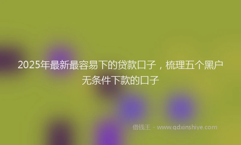 2025年最新最容易下的贷款口子，梳理五个黑户无条件下款的口子