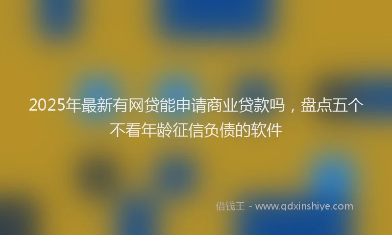2025年最新有网贷能申请商业贷款吗，盘点五个不看年龄征信负债的软件