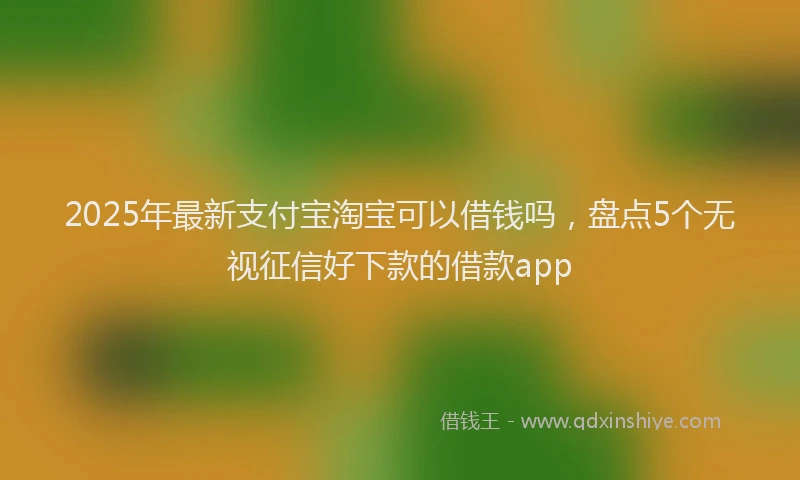 2025年最新支付宝淘宝可以借钱吗，盘点5个无视征信好下款的借款app