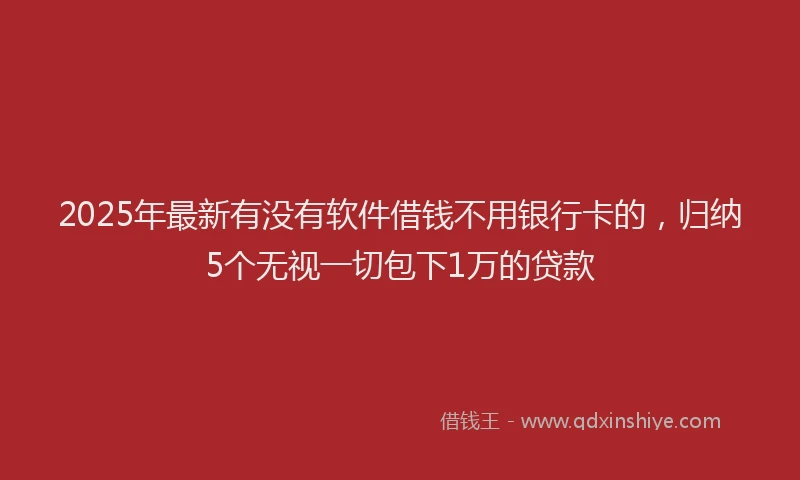 2025年最新有没有软件借钱不用银行卡的，归纳5个无视一切包下1万的贷款