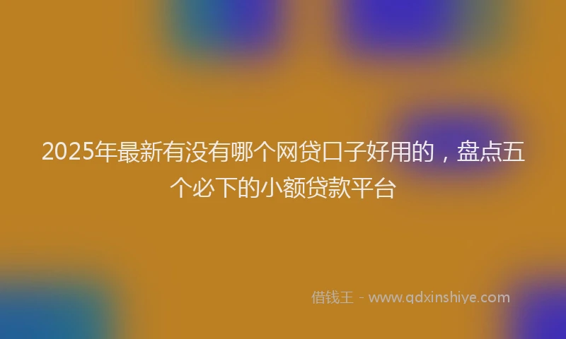 2025年最新有没有哪个网贷口子好用的，盘点五个必下的小额贷款平台