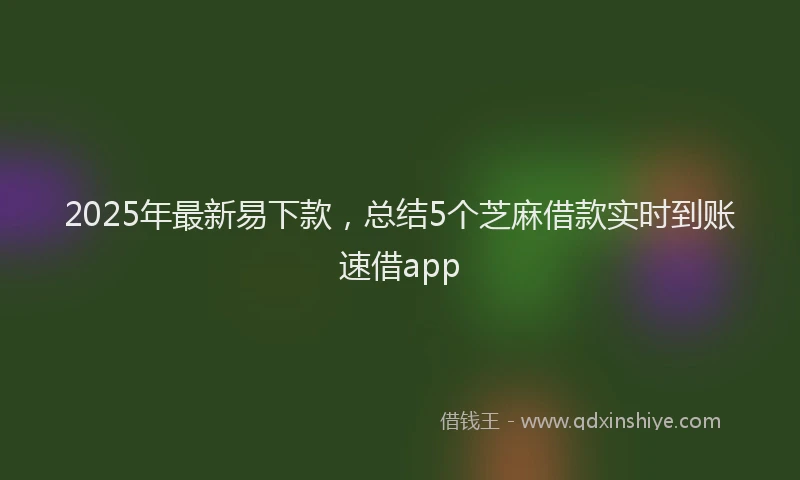 2025年最新易下款，总结5个芝麻借款实时到账速借app