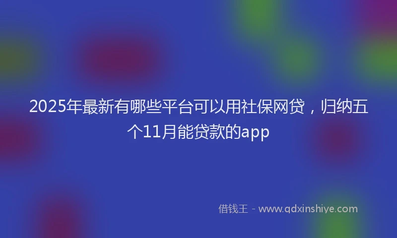 2025年最新有哪些平台可以用社保网贷，归纳五个11月能贷款的app