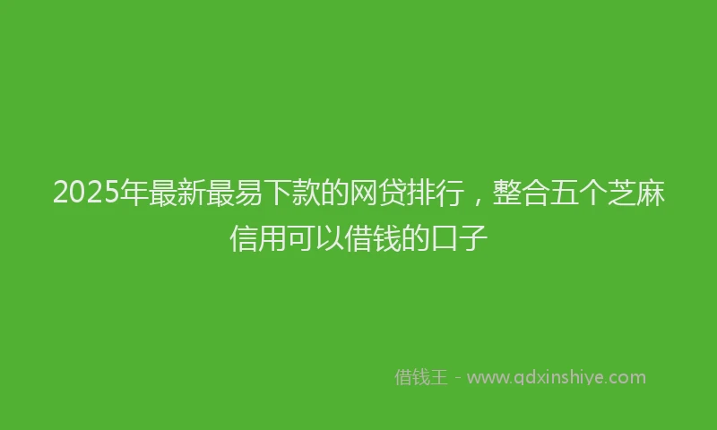 2025年最新最易下款的网贷排行，整合五个芝麻信用可以借钱的口子