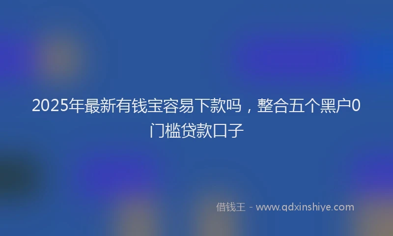 2025年最新有钱宝容易下款吗，整合五个黑户0门槛贷款口子
