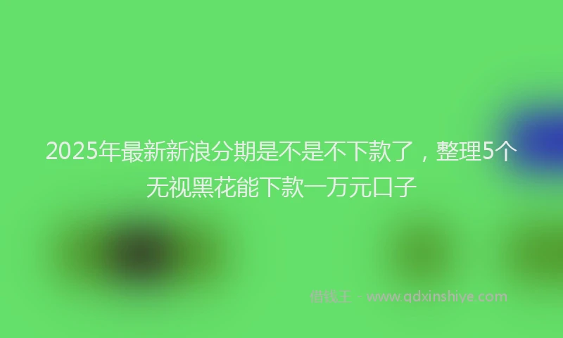 2025年最新新浪分期是不是不下款了,整理5个无视黑花能下款一万元口子